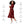 Red Midi Dress – Organic Cotton Long Sleeve - Dipaliz - Dresses - Xs