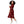 Red Midi Dress – Organic Cotton Long Sleeve - Dipaliz - Dresses - Xs