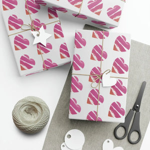 Vibrant Hearts Gift Wrap Papers - Sustainable Matte Satin - Dipaliz - Wrapping Paper