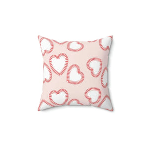 Playful Hearts Print Polyester Square Pillow - Valentine’s Day - Dipaliz - Throw Pillows