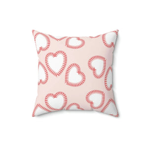 Playful Hearts Print Polyester Square Pillow - Valentine’s Day - Dipaliz - Throw Pillows