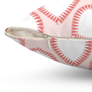 Playful Hearts Print Polyester Square Pillow - Valentine’s Day - Dipaliz - Throw Pillows