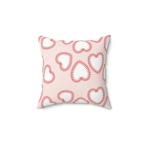 Playful Hearts Print Polyester Square Pillow - Valentine’s Day - Dipaliz - Throw Pillows