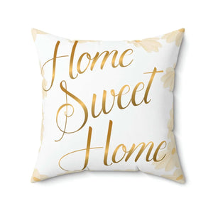 Home Sweet Spun Polyester Square Pillow - Dipaliz - Throw Pillows
