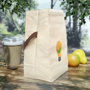 Canvas Lunch Bag - Idea Bulb Design for Creative Minds - Dipaliz - 8’’ x 12.5’’ 5.5’’ / Natural - Bags