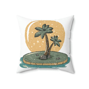 Tropical Island Palm Trees Polyester Square Pillow - Dipaliz - Throw Pillows