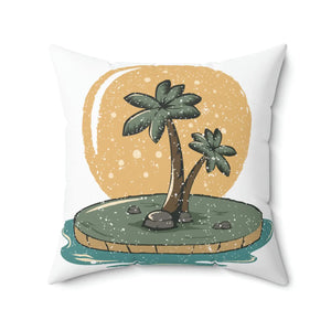 Tropical Island Palm Trees Polyester Square Pillow - Dipaliz - Throw Pillows