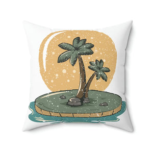 Tropical Island Palm Trees Polyester Square Pillow - Dipaliz - Throw Pillows