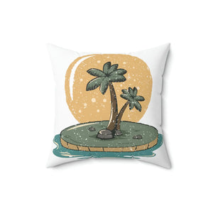 Tropical Island Palm Trees Polyester Square Pillow - Dipaliz - Throw Pillows