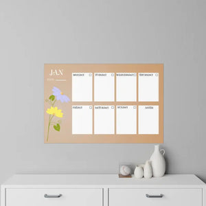 Wall Decals January Planner Durable Polyester Design - Dipaliz - Home Decor