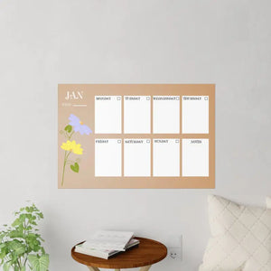 Wall Decals January Planner Durable Polyester Design - Dipaliz - 36’’ x 24’’ - Home Decor