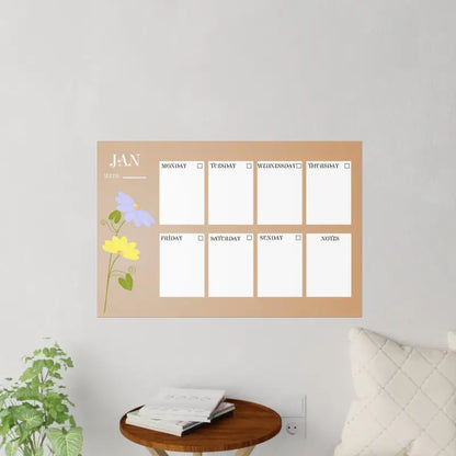 Jazz Up your Space: Durable January Planner Wall Decals - 36’’ x 24’’ Decal