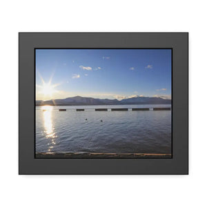 Lake Tahoe with Mountains and Sunrise Framed Paper Posters - 10″ x 8″ (horizontal) / Black Frame / Fine Art - Prints &