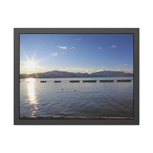 Lake Tahoe with Mountains and Sunrise Framed Paper Posters - 24″ x 18″ (horizontal) / Black Frame / Fine Art - Prints &