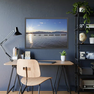 Lake Tahoe with Mountains and Sunrise Framed Paper Posters - 40’’ x 28’’ (horizontal) / Black Frame / Fine Art - Prints