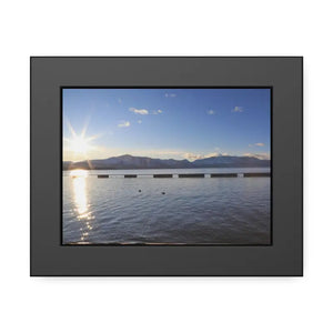 Lake Tahoe with Mountains and Sunrise Framed Paper Posters - 8’’ x 6’’ (horizontal) / Black Frame / Fine Art - Prints &
