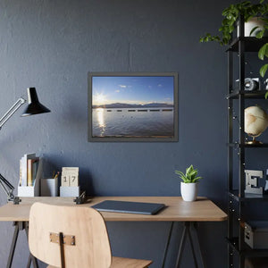 Lake Tahoe with Mountains and Sunrise Framed Paper Posters - Prints & Visual Artwork