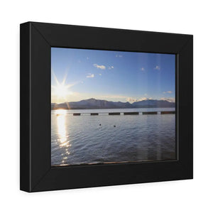 Lake Tahoe with Mountains and Sunrise Framed Paper Posters - Prints & Visual Artwork