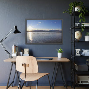 Lake Tahoe with Mountains and Sunrise Framed Paper Posters - Prints & Visual Artwork