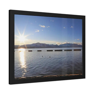 Lake Tahoe with Mountains and Sunrise Framed Paper Posters - Prints & Visual Artwork
