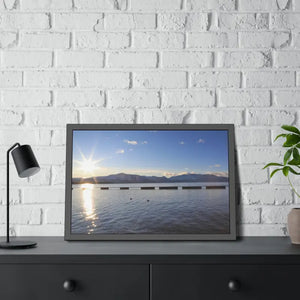 Lake Tahoe with Mountains and Sunrise Framed Paper Posters - Prints & Visual Artwork