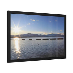 Lake Tahoe with Mountains and Sunrise Framed Paper Posters - Prints & Visual Artwork