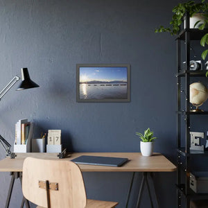 Lake Tahoe with Mountains and Sunrise Framed Paper Posters - Prints & Visual Artwork