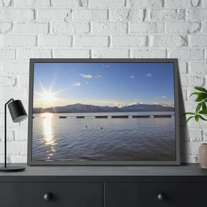 Lake Tahoe with Mountains and Sunrise Framed Paper Posters - Prints & Visual Artwork