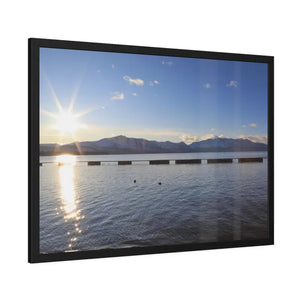 Lake Tahoe with Mountains and Sunrise Framed Paper Posters - Prints & Visual Artwork