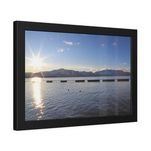 Lake Tahoe with Mountains and Sunrise Framed Paper Posters - Prints & Visual Artwork