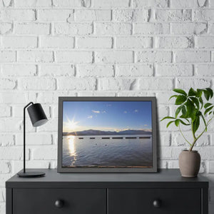 Lake Tahoe with Mountains and Sunrise Framed Paper Posters - Prints & Visual Artwork