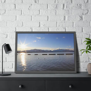 Lake Tahoe with Mountains and Sunrise Framed Paper Posters - Prints & Visual Artwork
