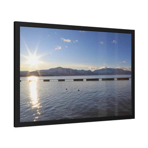 Lake Tahoe with Mountains and Sunrise Framed Paper Posters - Prints & Visual Artwork