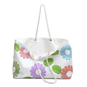 Polyester Weekender Bag Large Flowers Women’s Fashion - Dipaliz - 24’’ × 13’’ - Tote Bags