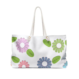Polyester Weekender Bag Large Flowers Women’s Fashion - Dipaliz - 24’’ × 13’’ - Tote Bags