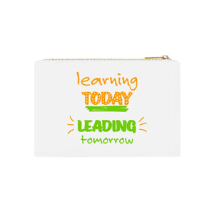 Cosmetic Bag Learning Today Leading Tomorrow Cotton Canvas - Dipaliz - White / one Size - & Toiletry Bags