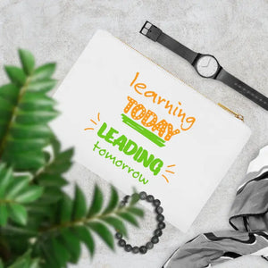 Cosmetic Bag Learning Today Leading Tomorrow Cotton Canvas - Dipaliz - White / one Size - & Toiletry Bags
