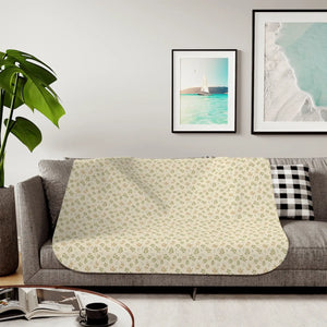 Cozy Sherpa Blanket - Two Tone Palm Leaves Print - Dipaliz - Blankets
