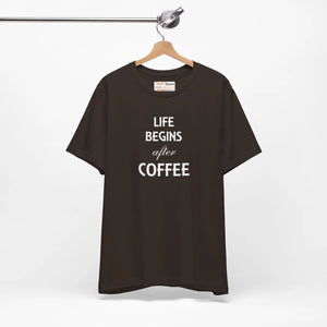 Soft Cotton T-shirt - Life Begins After Coffee - Dipaliz - T-shirts - 3xl