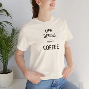 Soft Cotton T-shirt - Life Begins After Coffee - Dipaliz - T-shirts - 3xl
