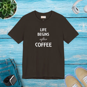 Soft Cotton T-shirt - Life Begins After Coffee - Dipaliz - T-shirts - 3xl