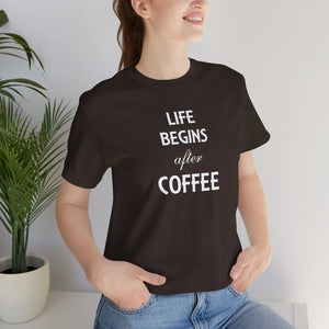 Soft Cotton T-shirt - Life Begins After Coffee - Dipaliz - T-shirts - 3xl