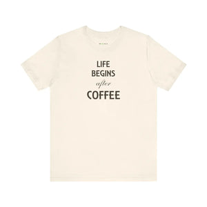 Soft Cotton T-shirt - Life Begins After Coffee - Dipaliz - T-shirts - 3xl