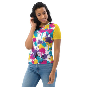 T-shirt - Vibrant Splash: Abstract Art Short Sleeve Tee