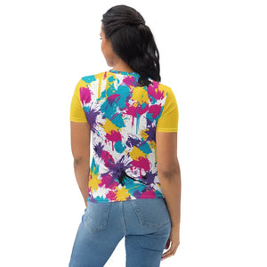 T-shirt - Vibrant Splash: Abstract Art Short Sleeve Tee