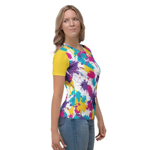 T-shirt - Vibrant Splash: Abstract Art Short Sleeve Tee
