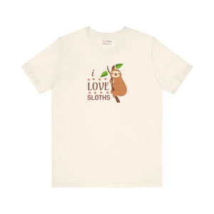 Soft Cotton i Love Sloths T-shirt - Unisex Jersey - Dipaliz - T-shirts - s