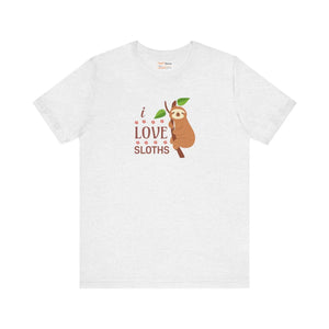 Soft Cotton i Love Sloths T-shirt - Unisex Jersey - Dipaliz - T-shirts - s