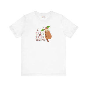 Soft Cotton i Love Sloths T-shirt - Unisex Jersey - Dipaliz - T-shirts - s