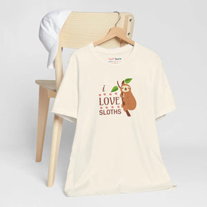 Soft Cotton i Love Sloths T-shirt - Unisex Jersey - Dipaliz - T-shirts - s